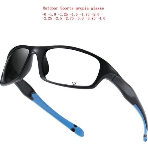 2021 New Fashion Square Sports Men And Women Finished Sunglasses Photochromic Prescription Glasses For Myopia -1.0 -1.25 NX