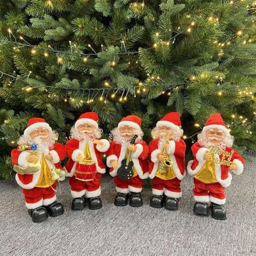 2022 Gift Electric Twisting Dancing Santa Claus Christmas Ornament Decoration For Home Christmas Tree Hanging Decor With Music