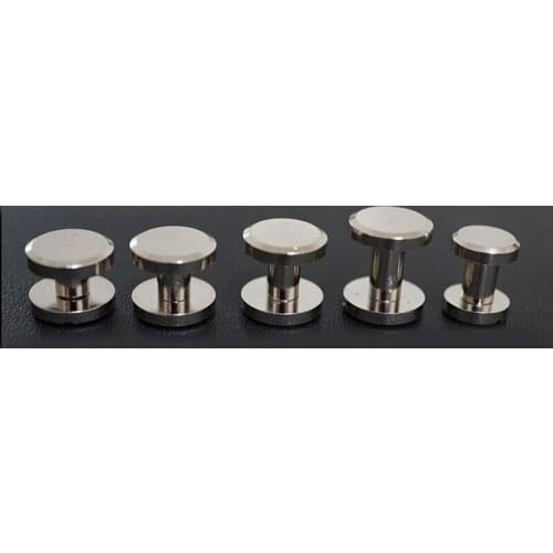 7pcs 8/10mm head diameter silver white copper belt screw bolt Flat head HD screws handmade leather male female bolts thread nail