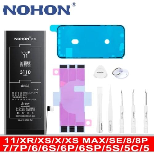 NOHON Battery For iPhone 11 XR X XS MAX SE2 8 7 6S 6 Plus SE 2020 5S 5C 5 Replacement Phone Bateria iPhone11 iPhone7 iPhone8 New