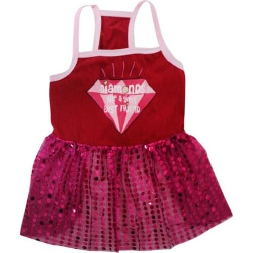 Sequins Dog Dress Red Princess Dog Dress Summer Attend A Banquet Wedding Dresses Chihuahua York Pet Costume