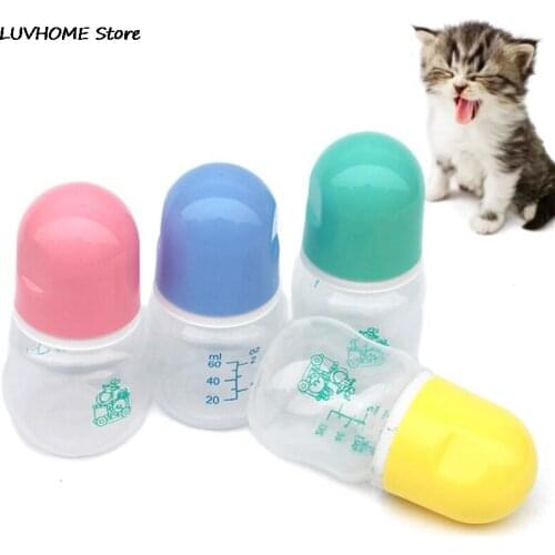 1pcs 60ml High Temperature Pet Bottle Puppy Kitten Feeding Bottle Kit Safety Silicone Pet Nursing Water Milk Feeder