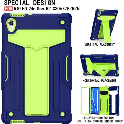 Case For Lenovo Tab M10 HD 2nd Gen TB-X306F X306X/M/N 10.1" Cover Funda Hybrid Rugged Durable Tablet PC Skin Stand Shell +Film