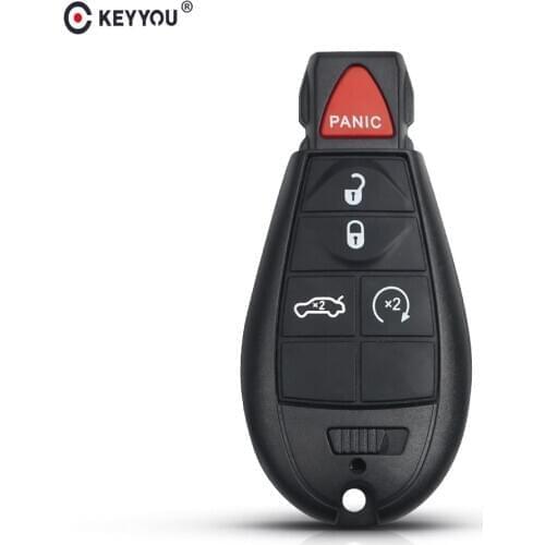 KEYYOU 5 4+1 Button Remote Car Key Shell Case For DODGE Chrysler Jeep Grand Caravan Town and Country Smart key Fob