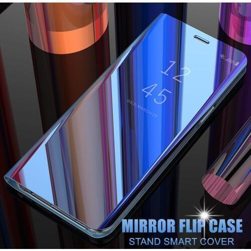 Luxury Smart Mirror Flip Case For LG V30 Clear View Shockproof Stand Back Cover For LG V40 Luxury Leather Rubber Cases Coque
