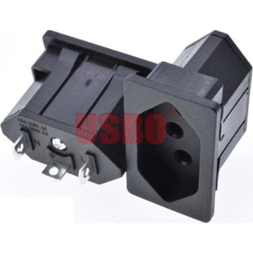 Black 15A 250V embedded Brazil self-wiring cabinet socket car Inverter aquarium equipment outlet Brazilian AC power socket