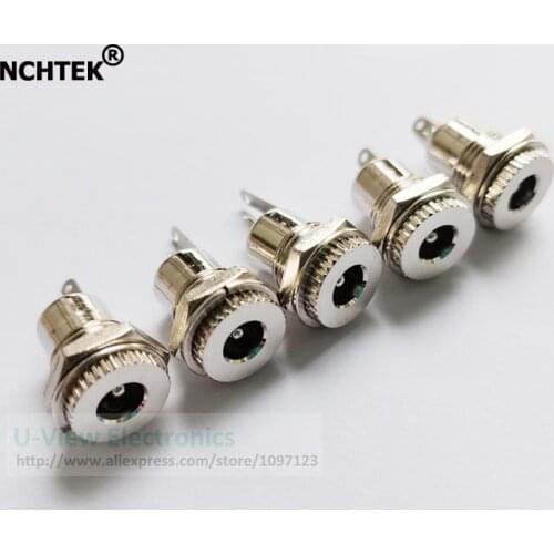 NCHTEK DC Power 5.5x2.5mm Jack Socket Female Panel Mount Connector Adapter, 2.5mm Chassis Jack,Solder Type/Free Shipping/6PCS