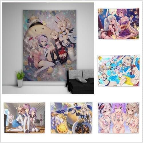 Azur Lane Laffey Unicorn Ayanami Javelin Tapestry Art Wall Hanging Sofa Table Bed Cover Home Decor Poster