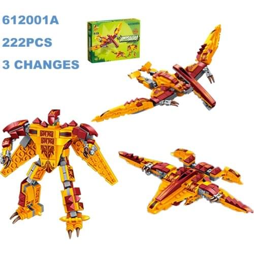 222 PCS Jurassic World Dinosaur Building Blocks Pterosaur Aircraft Robot Mini Bricks Assemble Parts For Kids Childrens Toys