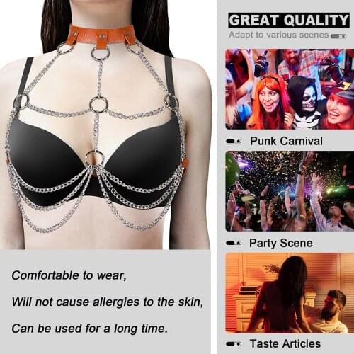 Punk Leather Hollow Bra Harajuku Bondage Body Erotic Lingerie Harness Belt For Garters Women Goth Festival Rave Exotic Costumes