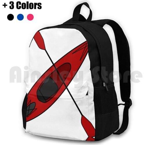 Red Kayak Outdoor Hiking Backpack Riding Climbing Sports Bag Kayak Red Paddle Lake Life Water Sport