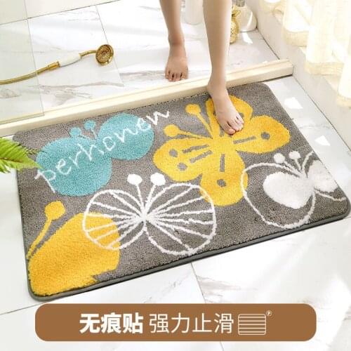 Cartoon Bathroom Bath Mat Non-slip Carpet Soft Comfortable Bedroom Door Mat Bathtub Absorbent Rugs Floor Decor Semi-Circular