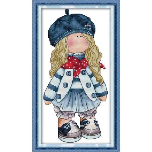 Joy Sunday Cross Stitch Kits A Cute Girl Pattern Printed Suitable As Home Decoration Chinese Embroidery Needlework For Homeset