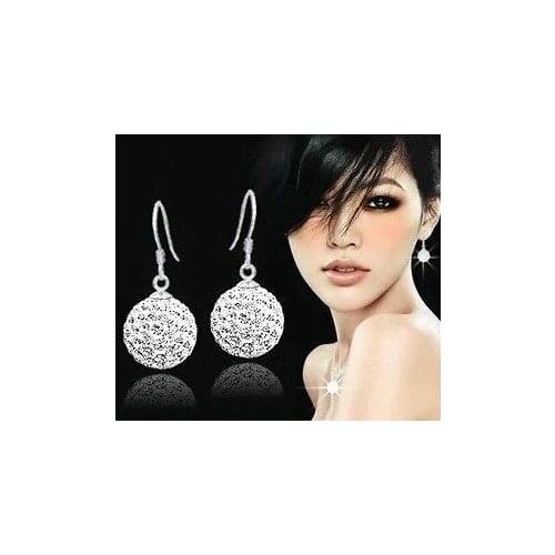 Fg34w 10mm Can Choose Color Micro Pave Disco Ball Silver Plated Drop earrings studs Gift wholesale crystal