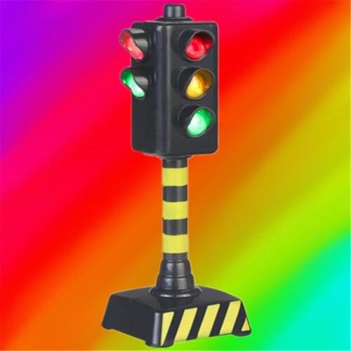 High-quality Toddlers Educational Toys Mini Plastic Traffic Signs Road Light Block with Sound LED Children Educational Toys