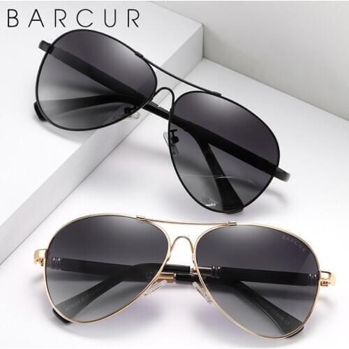 BARCUR Original Men Sunglasses Polarized Anti Blue Light Protect Mens Sun Glasses Women Pilot UV400 Eyewear