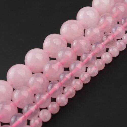 Wholesale 4mm 6mm 8mm 10mm 12mm 14mm Pink Crystal Round Beads 15.5" Pick Size Free Shipping-F00084