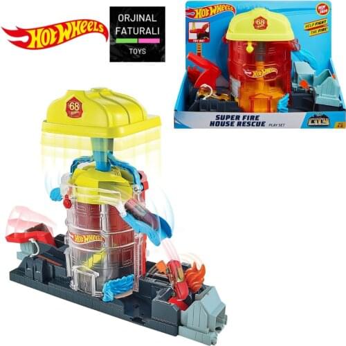 Hot Wheels City Parking Play Sets Hamburger Restaurant Rush FRH28-GPD09 Great Birthday Gift Toys Play Set Car Track Model