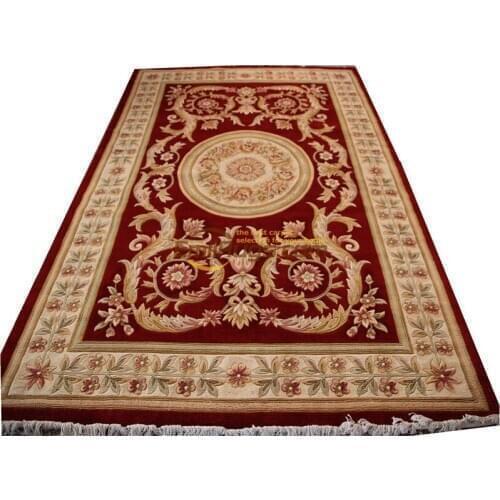 Savonnerie Floral Trellis Design Thick And Plush Hand-knotted Rug Folk Wool Knitting Carpets Turkey Mandala Area Runner