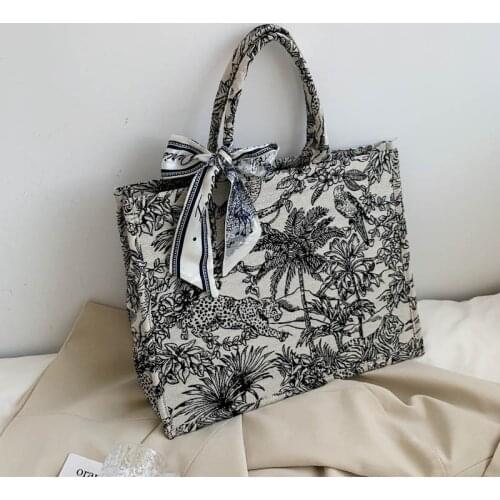 2021 Luxury Designer Handbag Women Shoulder Crossbody Bags Female Shopper Bag Jacquard Embroidery Handbags Womens Canvas Tote