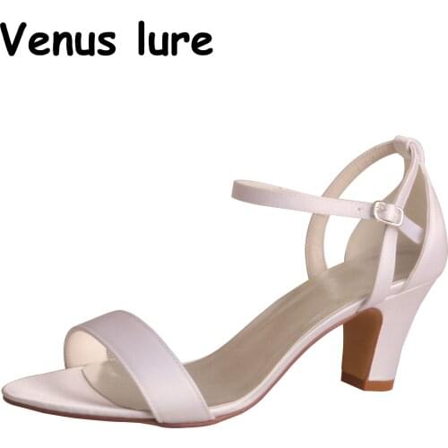 23 Colors Custom Sandals White Summer Women Sandales for Wedding Block Heel