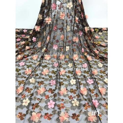 Mixed color embroidery flower sequins three-dimensional applique high-grade cloth used in the wedding dress fashion stage RFJ
