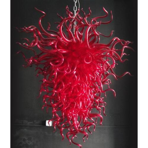 Modern Art LED Chandeliers Dale Chihuly Style Red Blown Murano Glass Chandelier Lightings