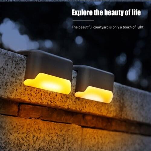 4pcs Solar Outdoor Garden Lights Stairs Wall Lights Balcony Step Lights Garden Waterproof Decorative Lights