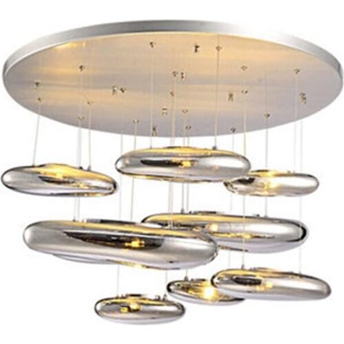 Wonderland Water Drops Silver Glass Stone LED Pendant Lamp New Indoor Home Lighting Decoration Luxury Pendant Light Shade