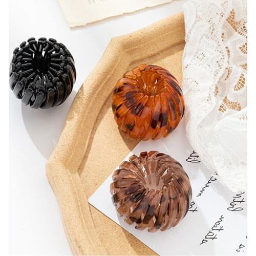Hair Comb Clip Women Hair Accessories Plastic Ponytail Hairpin Elegant Bird Nest Expanding Hairclip Resin Hair Claws