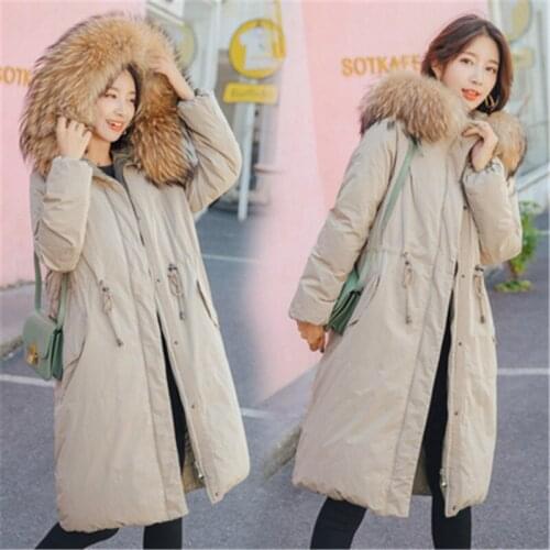 Big Size 7XL Campera pluma mujer Duck Down Jacket Women Winter Warm Real Fur Collar Hooded Oversized Down Coat Feather Jacket854