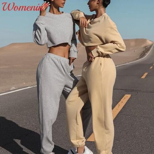 Womens Tracksuit Suit Two Piece Set Women High Waist Long Sleeve Top and Pants 2021 Autumn Gym Fitness Tracksuits Suits Women