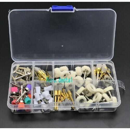 80pcs Dental Prophy Polishing Brush Cup Alumina Nylon Cotton Wool Felt Wheel