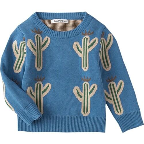 2020 Baby Sweater Boys Girl Clothes Autumn Winter Cotton Knitting Pullover Fashion Children Cactus pattern Sweater Kids Clothing