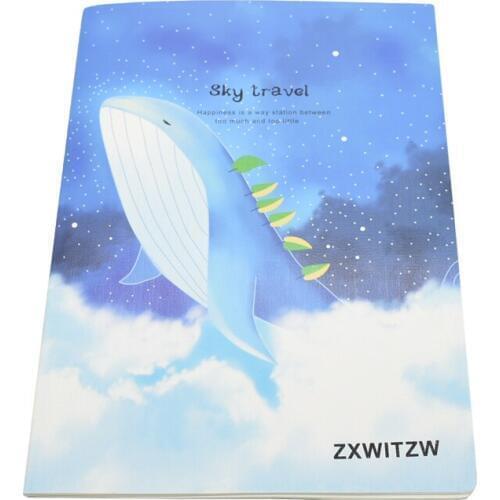 4pcs B5 cartoon blue whale notebook 30 pages high quality notebook student notepad school office supplies