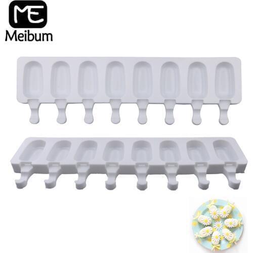 8 Cavity Ice Cube Silicone Mold DIY Ice Cream Modle Juice Dessert Mould Child POP Ice Iolly Tray Kitchen Making Tools