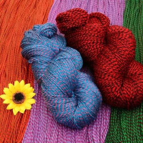 Acrylic Yarn Two-color Yarn Medium Thick Yarn Hand-knitted Slippers Cotton Shoes Doll Yarn Knitting Yarn Crochet Colorful Yarn