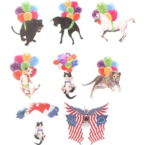 Acrylic Car Hanging Ornament Cute Dog Keychain Hanging Pendant With Colorful Balloon Hanging Ornament Gift