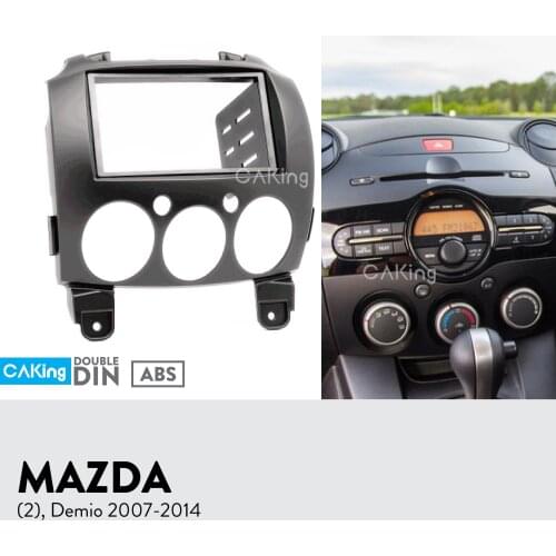 Double Din Car Fascia Radio Panel for Mazda 2 ; Demio 2007-2014 Dash Fitting Kit Install Console Facia Face Plate Bezel Adapter