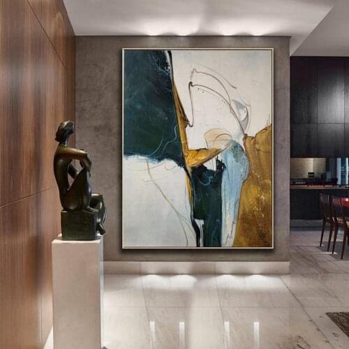 Large Wall Painting On Canvas Handmade Oil Vertical Abstract Art Decorative Pictures For Living Room Wall Decor Painting Unframe