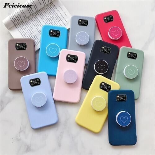 TPU Case For Xiaomi POCO X3 NFC Silicone Love Stand Holder Phone Cover For Poco X 3 PocoX3 NFC 6.67 Soft Cases Matte