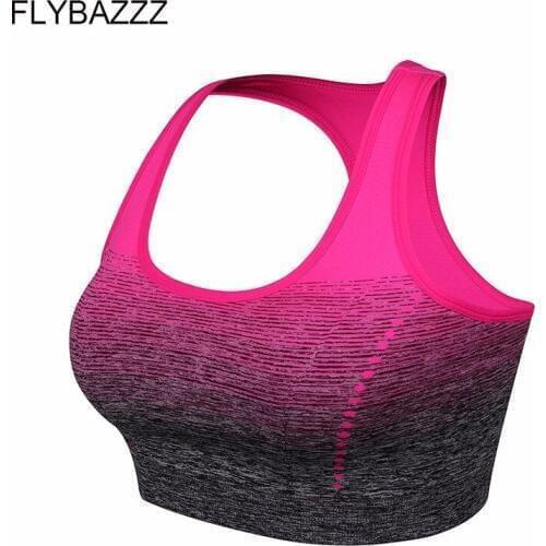 Gradient High Stretch Sports Bras Women Padded Quick Dry Shockproof Sports Top for Fitness Yoga Running Gym Seamless Sport Bra