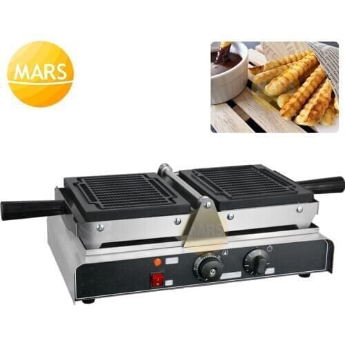 Commercial Electric Waffle Sticks Maker Iron Non Stick Waffle Fries Pommes Waffeln Maker Belgian Waffle Maker Cake Oven Machine