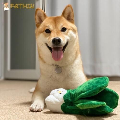 FATHIN INS Hot Selling Funny Dog Toy Korean Cabbage Corn Pet Sounding Cat Dog Toy Squeak Plush Toy