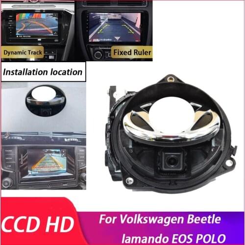 Logo Flipping CCD HD Rear View Reverse Camera Emblem Reversing Back up Camera Badge For Volkswagen Beetle lamando EOS POLO