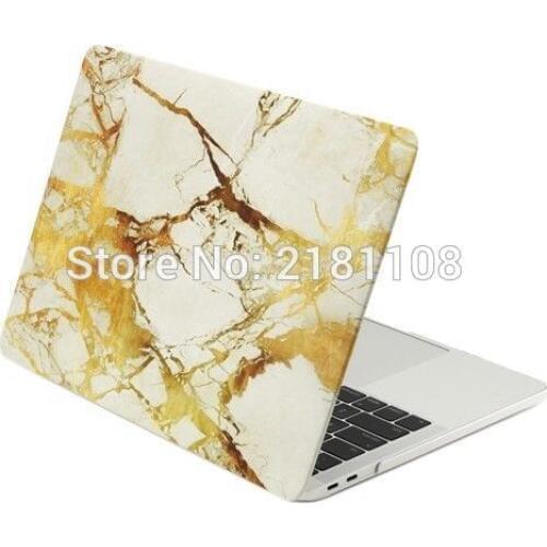 MARBLE WHITE/GOLD Black Matte Hard Case for Macbook Pro 13" A1706 /1708 15" A1707 - RELEASE 2016