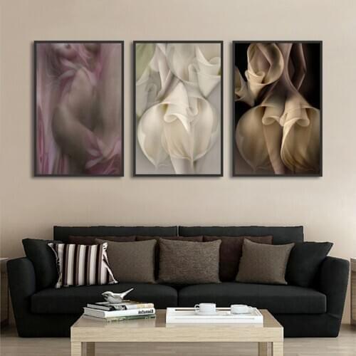 3Piece Nordic Abstract Nude Woman Flowers Overlap Diy Diamond Painting Full Square Round Mosaic Set Embroidery Home DecorZP-2940
