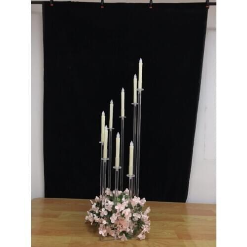 New Acrylic Candelabra 8 Heads / Arms Candle Holders Wedding Table Centerpiece Flower Stand Holder Candelabrum Party Home Decor