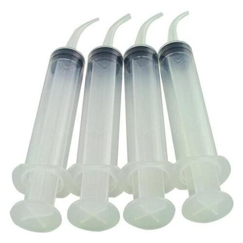 4pcs/set Disposable Dental Irrigation Syringe With Curved Tip 12CC For Dentist Use