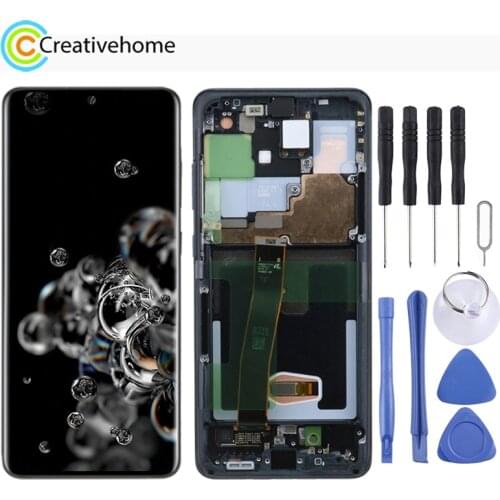Original Dynamic AMOLED Material LCD Screen and Digitizer Full Assembly with / without Frame for Samsung Galaxy S20 Ultra